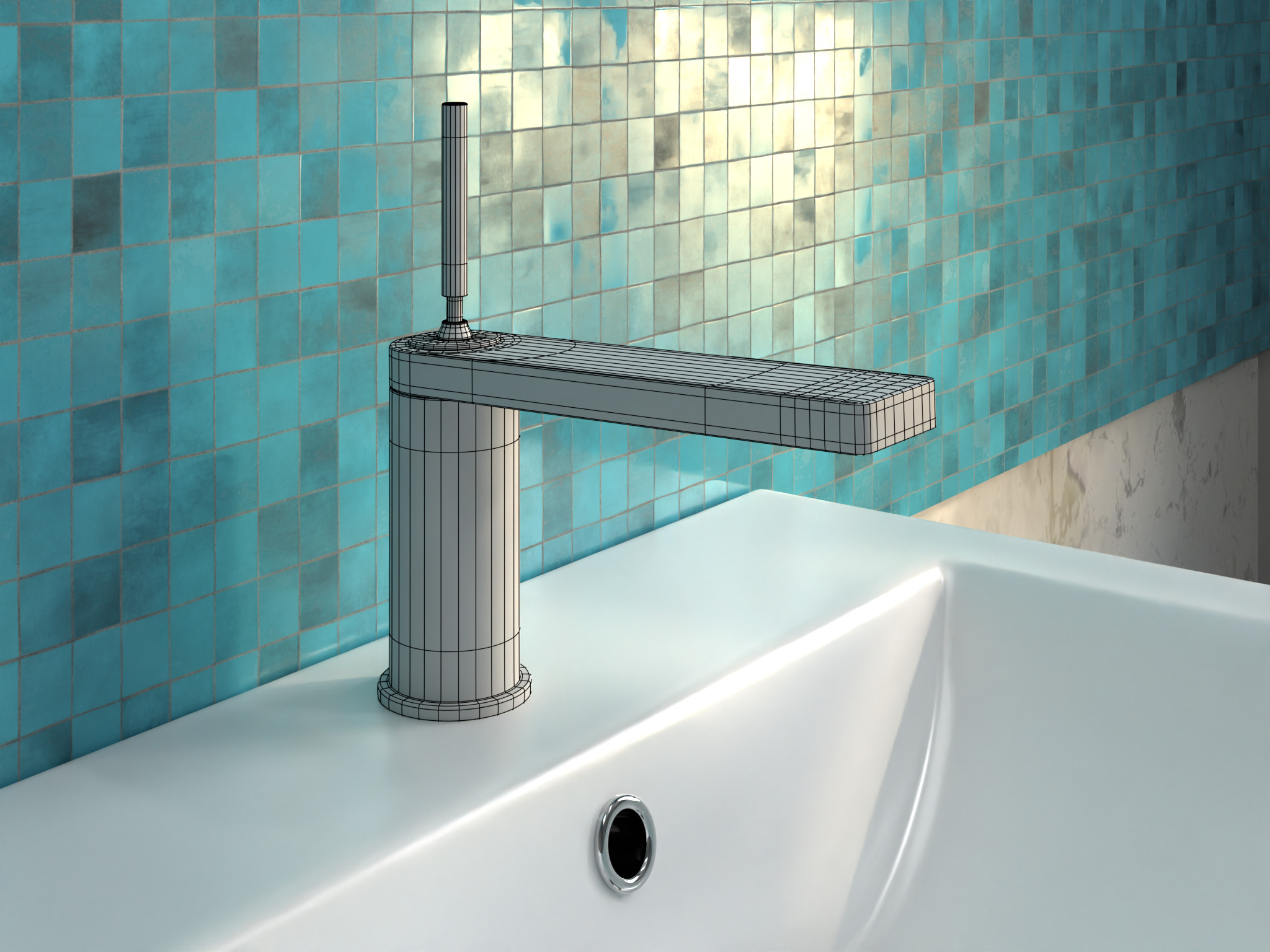 Faucet Set Low-poly 3D model_13