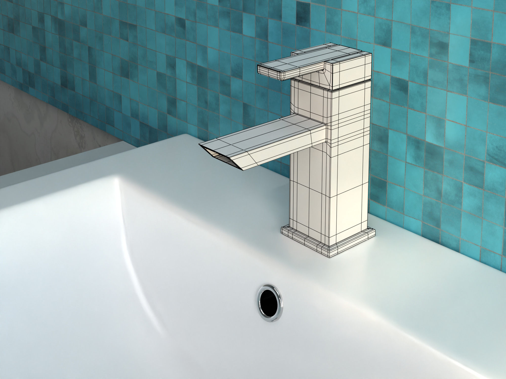Faucet Set Low-poly 3D model_11