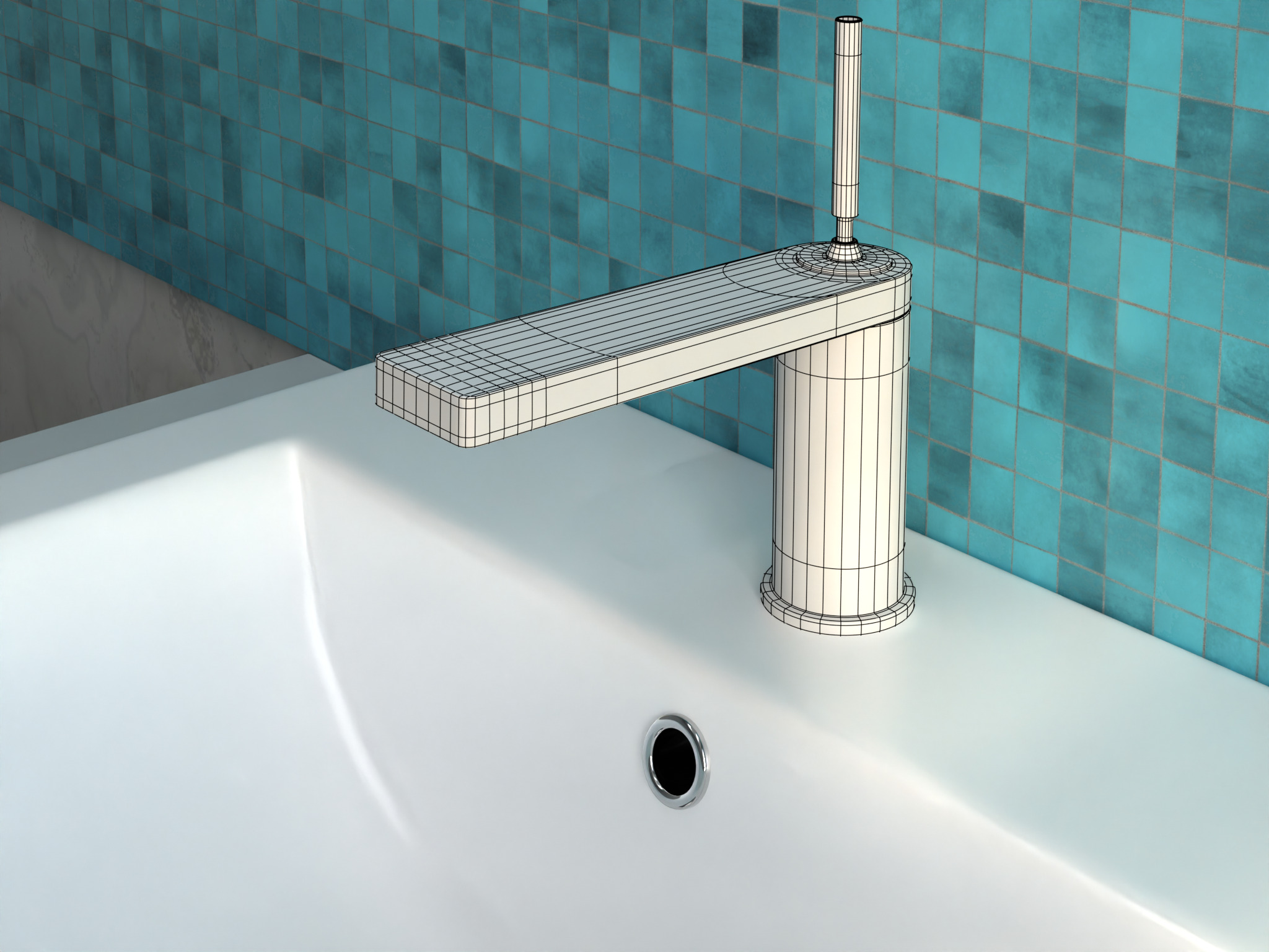 Faucet Set Low-poly 3D model_17