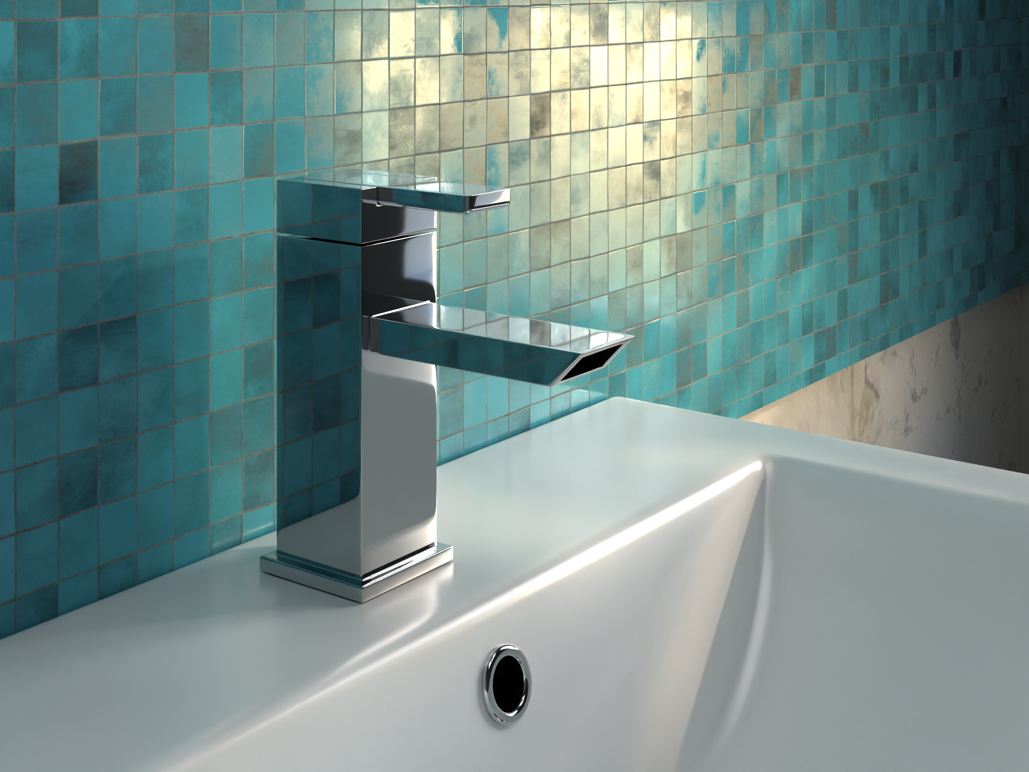 Faucet Set Low-poly 3D model_6
