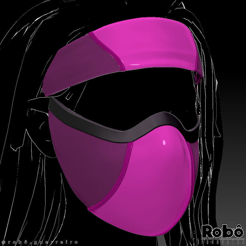 Kitana Mileena Klassic Mask - Bandana Cosplay - MK1 3D print model_11