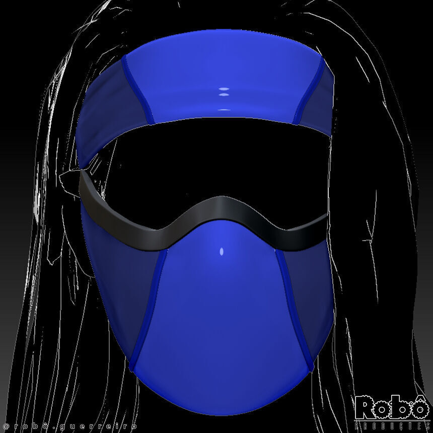 Kitana Mileena Klassic Mask - Bandana Cosplay - MK1 3D print model_9