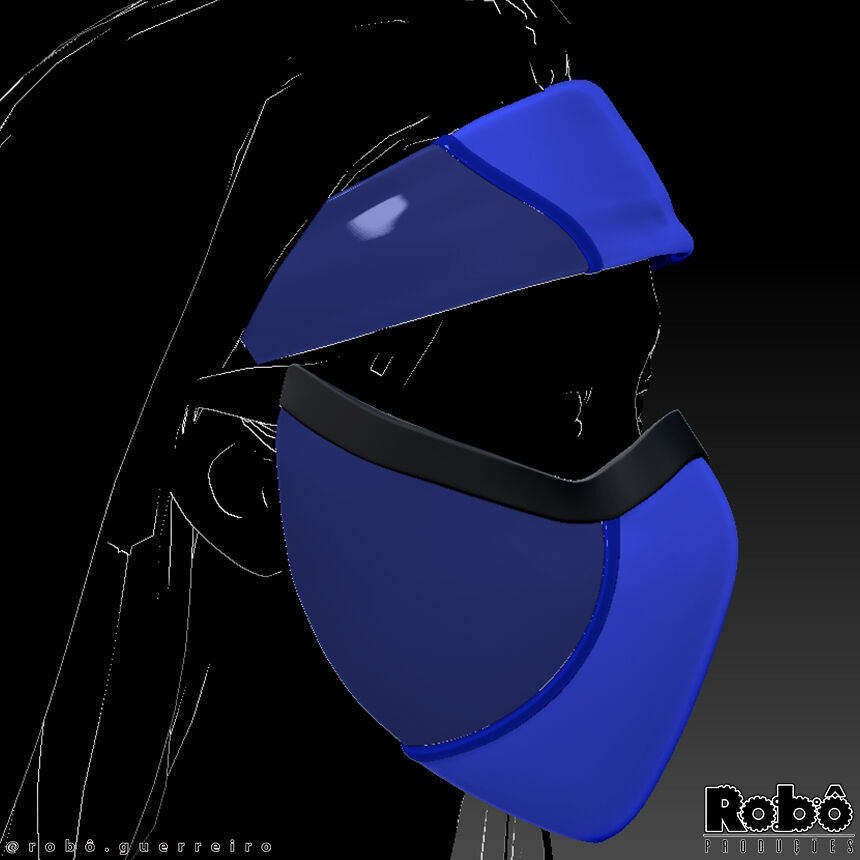 Kitana Mileena Klassic Mask - Bandana Cosplay - MK1 3D print model_3