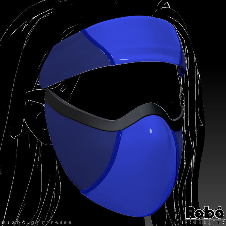 Kitana Mileena Klassic Mask - Bandana Cosplay - MK1 3D print model_2