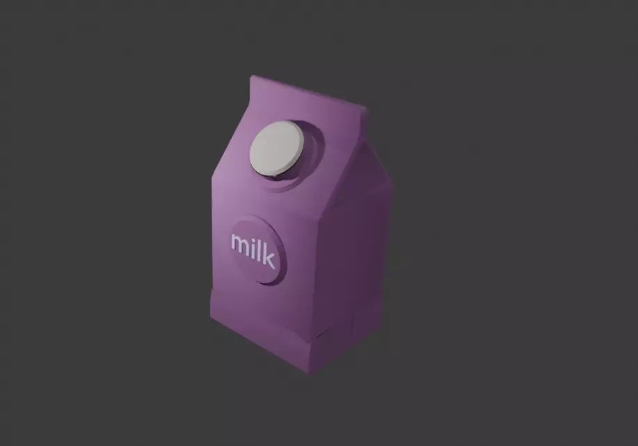 milk carton 3D model_0
