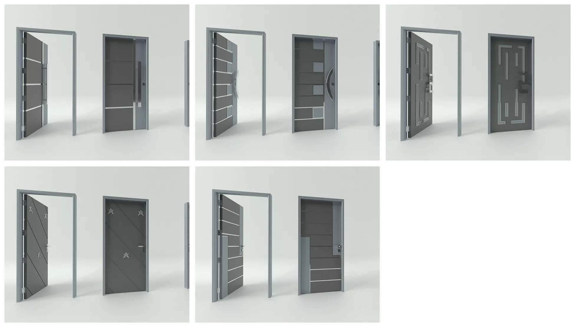 Door sets 4 3D model_0