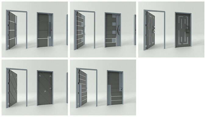 Door sets 4 3D model