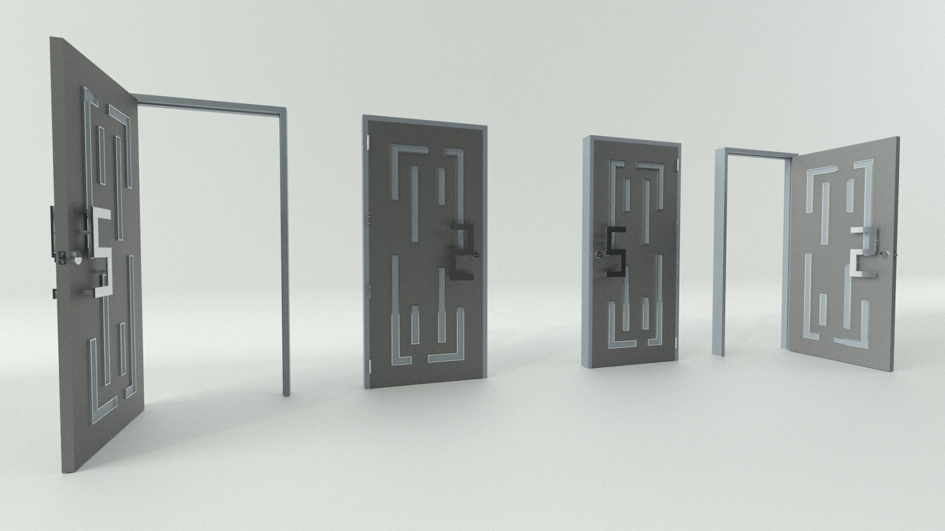 Door sets 4 3D model_10