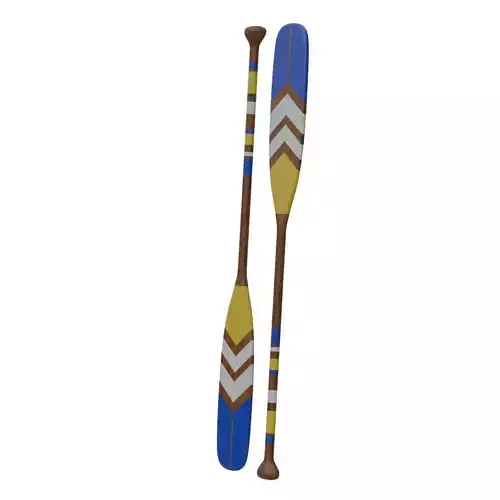 Boat Oars Paddle Low-poly 3D model