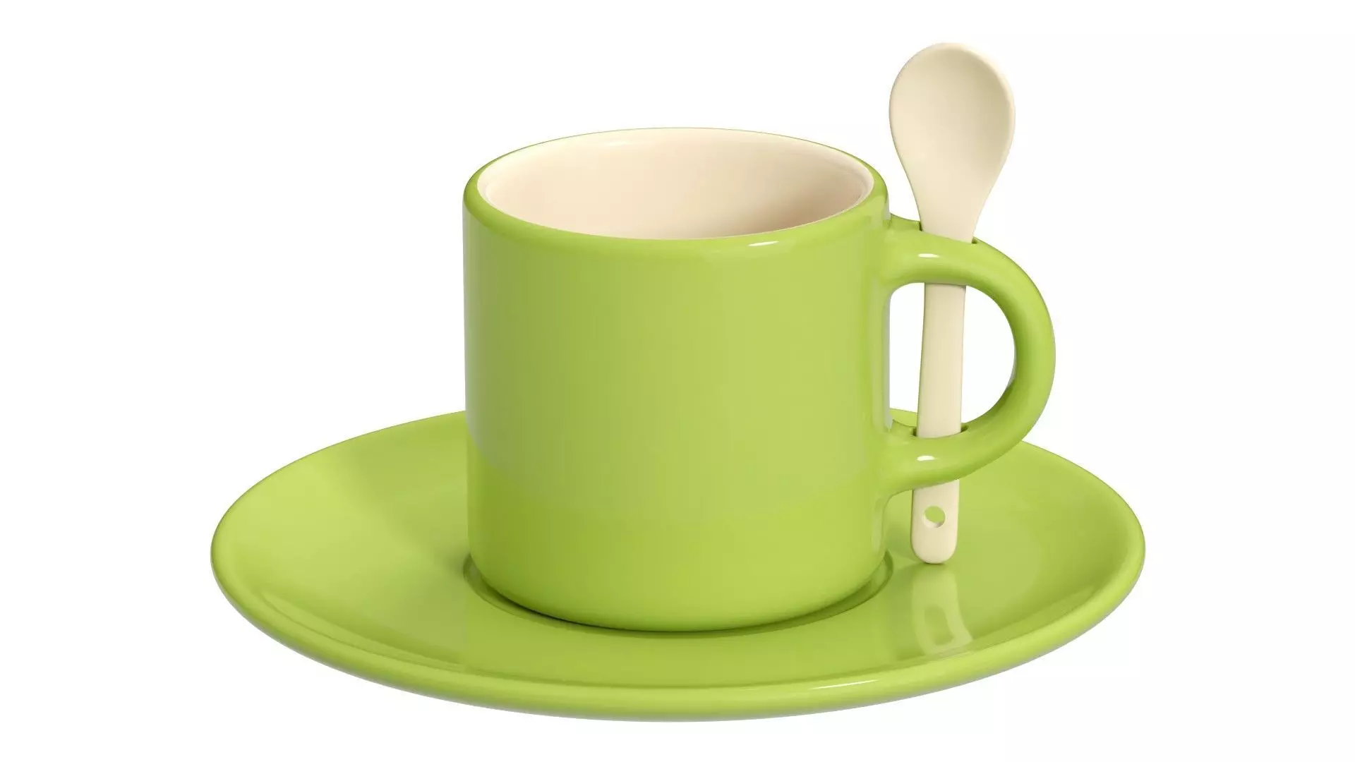 Coffee Mug With Spoon in Handle 3D model