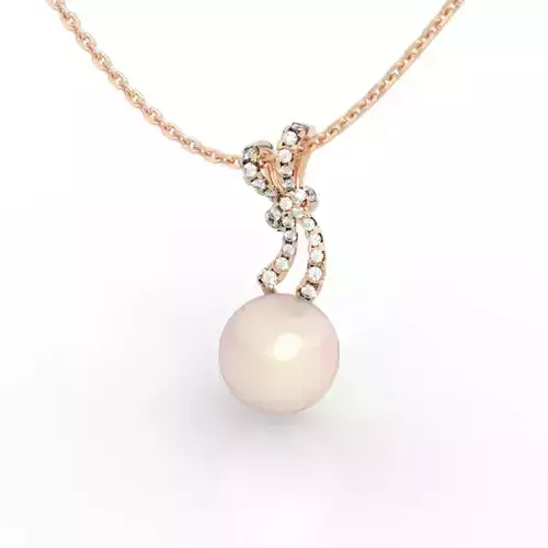 Pearl Pendant with Bow Design