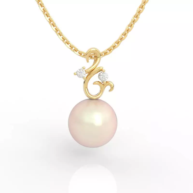 Stunning pearl and diamond pendant 3D print model