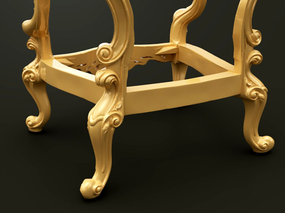 Classic Baroque Style Wooden Chair Base for CNC 3D model_11