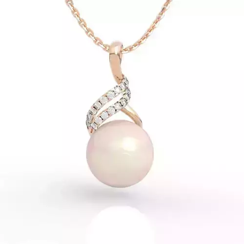 11mm pearl necklace with diamond pendant 