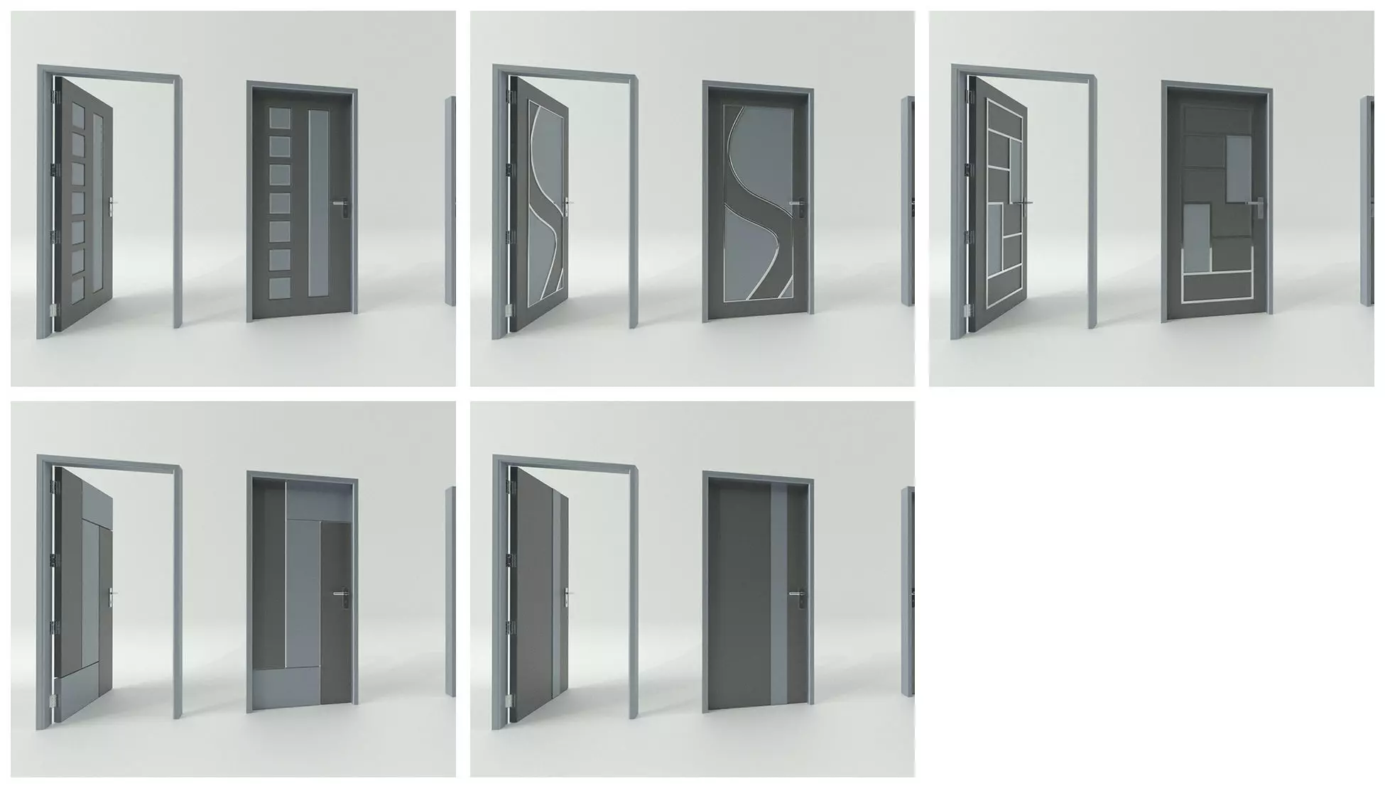Door sets 6 3D model_0