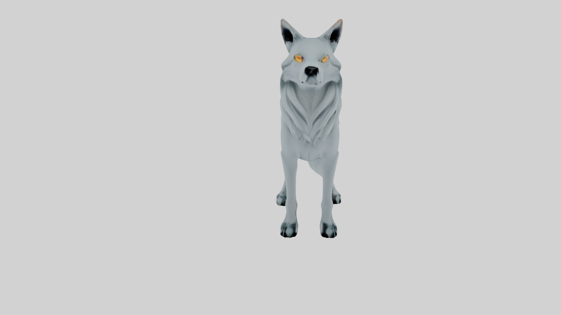 Fantasy Wolf 3D Game Ready Glowing Patterns Printable Design 3D model_8