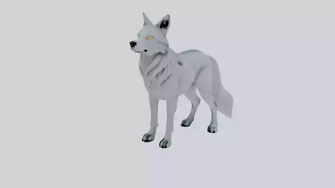Fantasy Wolf 3D Game Ready Glowing Patterns Printable Design