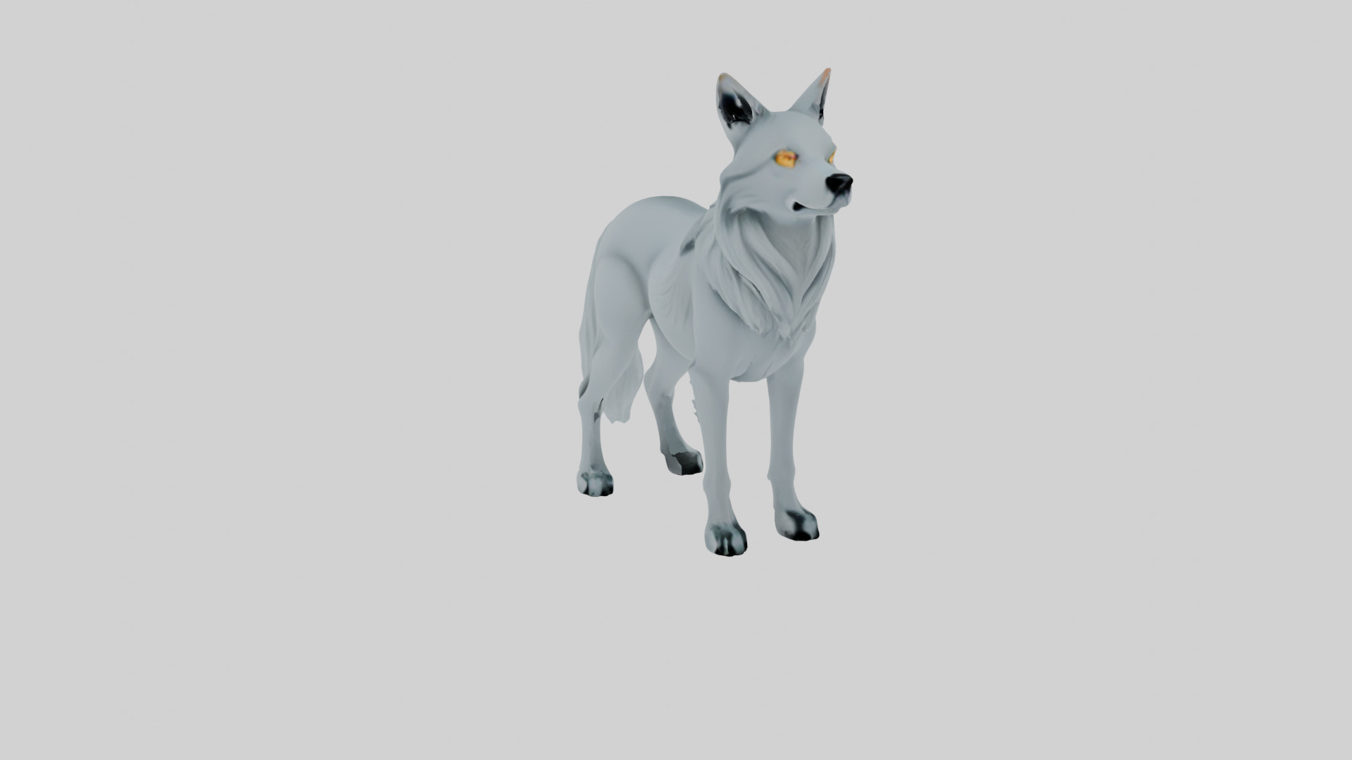 Fantasy Wolf 3D Game Ready Glowing Patterns Printable Design 3D model_4