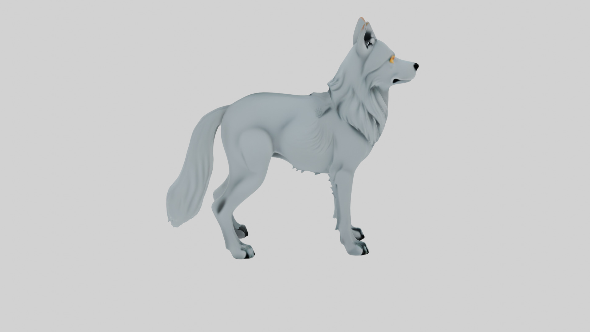 Fantasy Wolf 3D Game Ready Glowing Patterns Printable Design 3D model_5