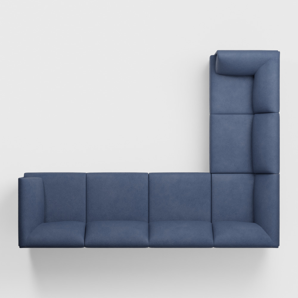 The Range 6-Piece Sectional in Stone Gray 3D model_11