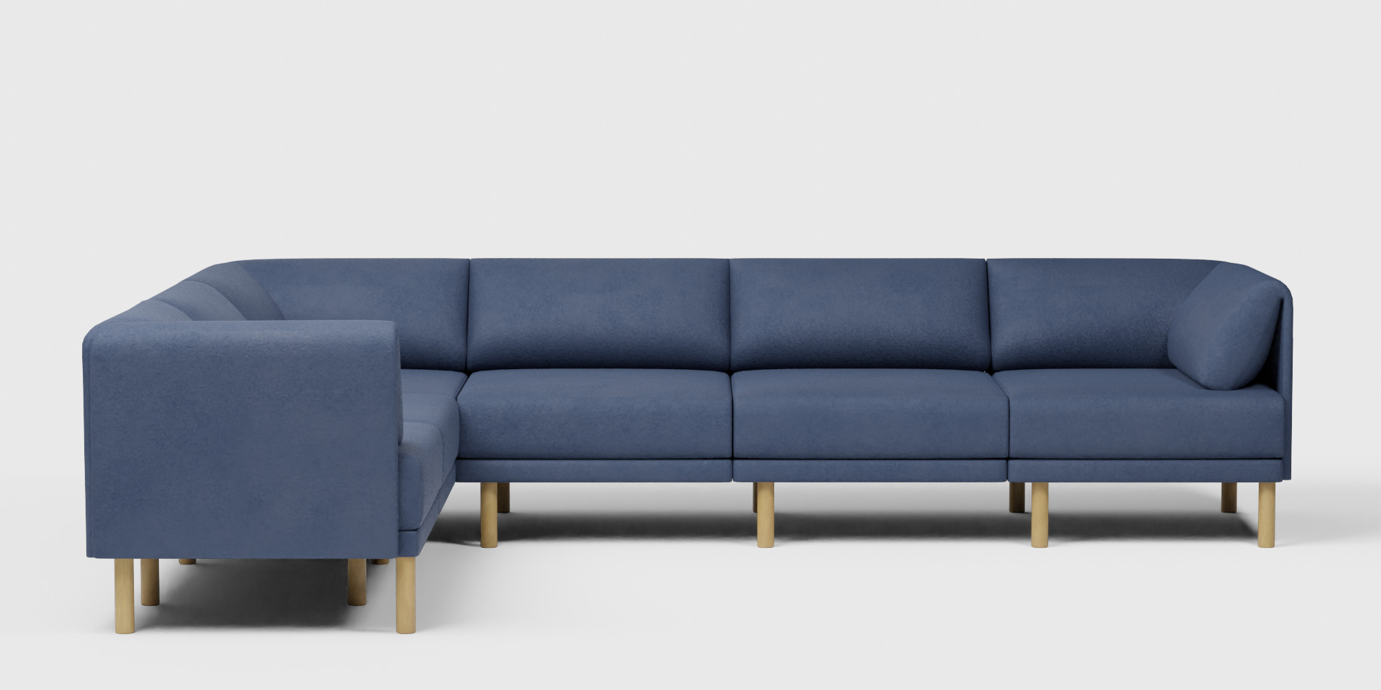 The Range 6-Piece Sectional in Stone Gray 3D model_2