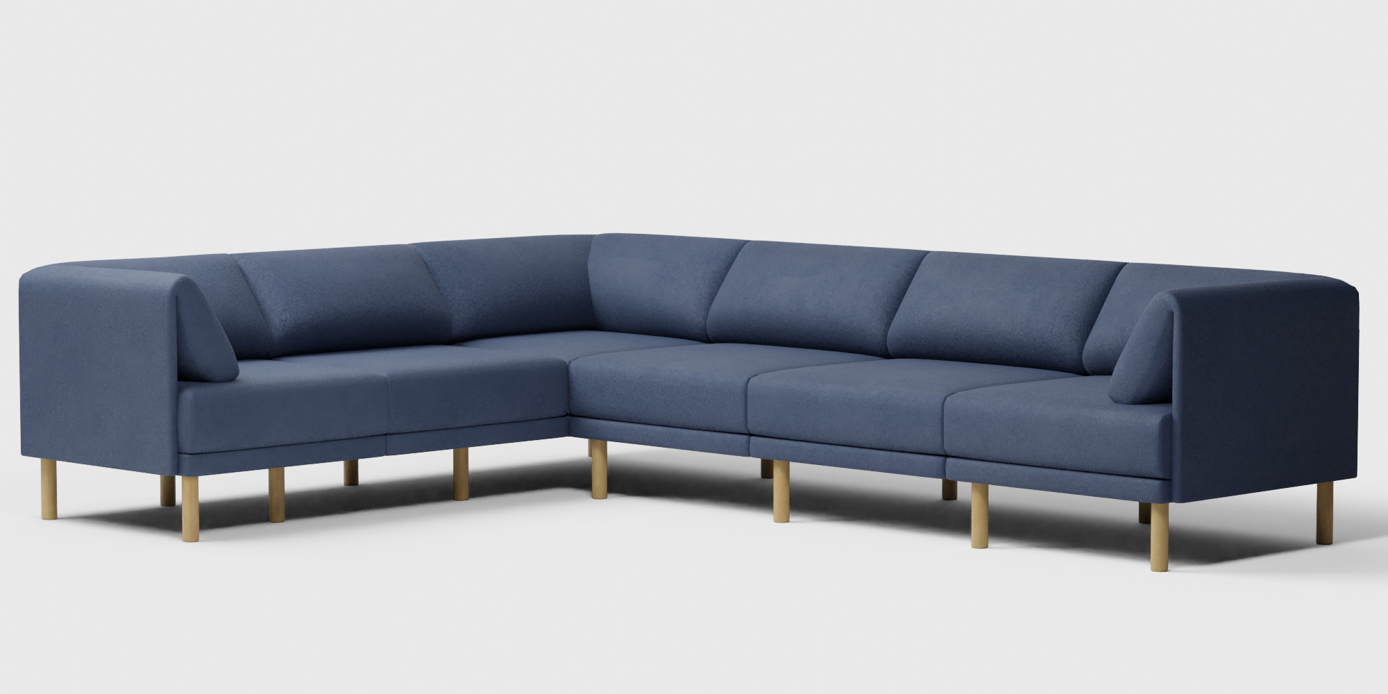 The Range 6-Piece Sectional in Stone Gray 3D model_1