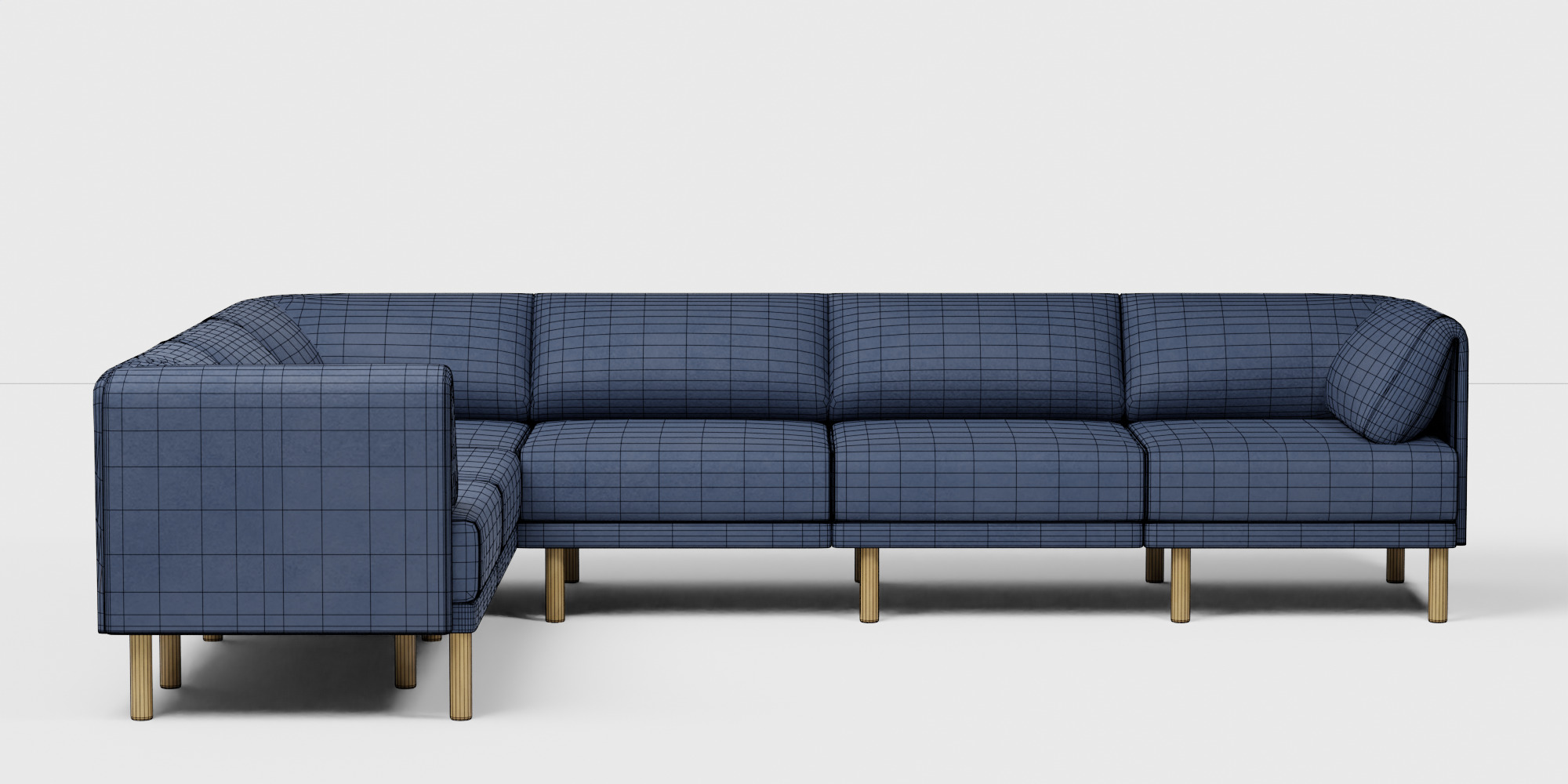 The Range 6-Piece Sectional in Stone Gray 3D model_3