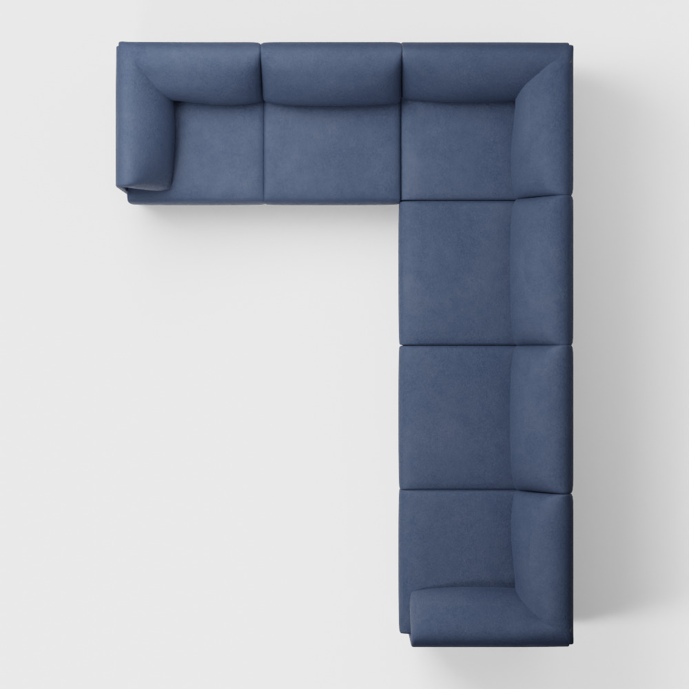 The Range 6-Piece Sectional in Stone Gray 3D model_10