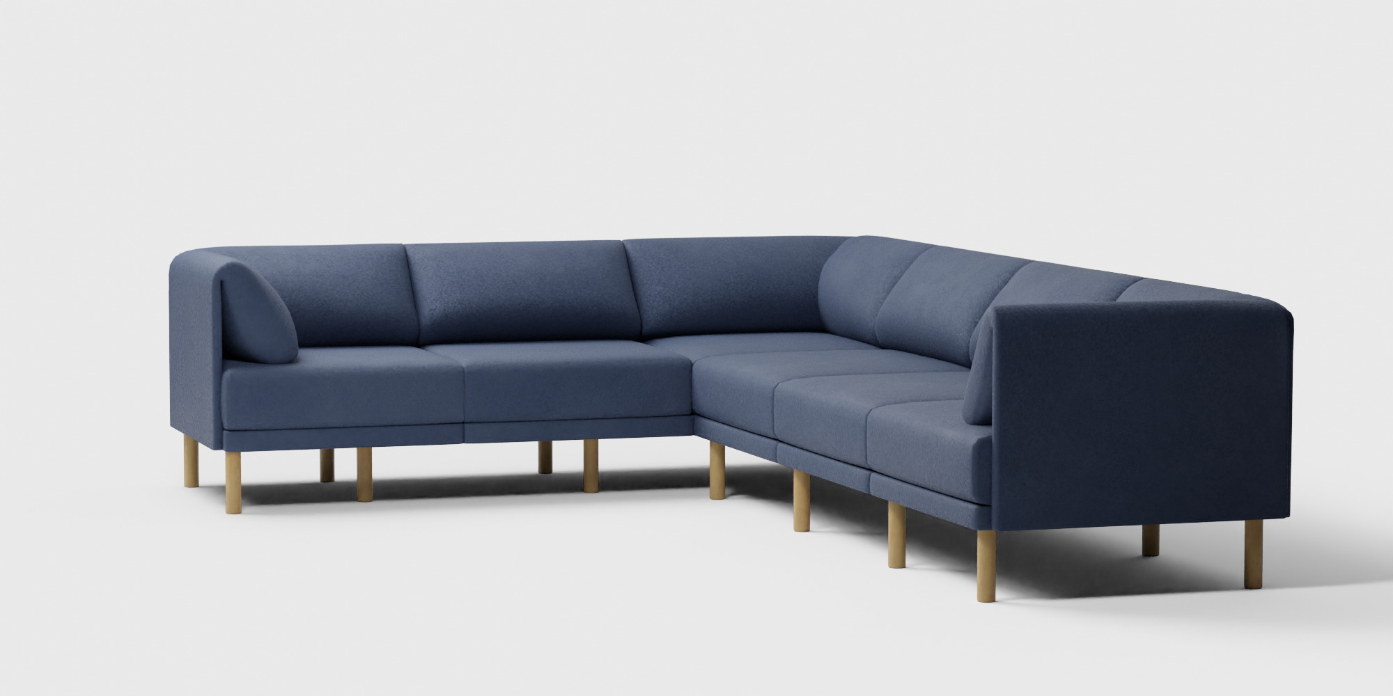 The Range 6-Piece Sectional in Stone Gray 3D model_7