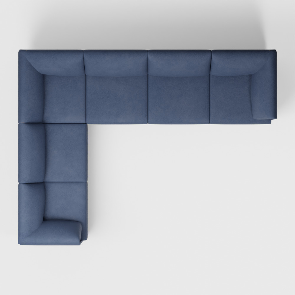 The Range 6-Piece Sectional in Stone Gray 3D model_9