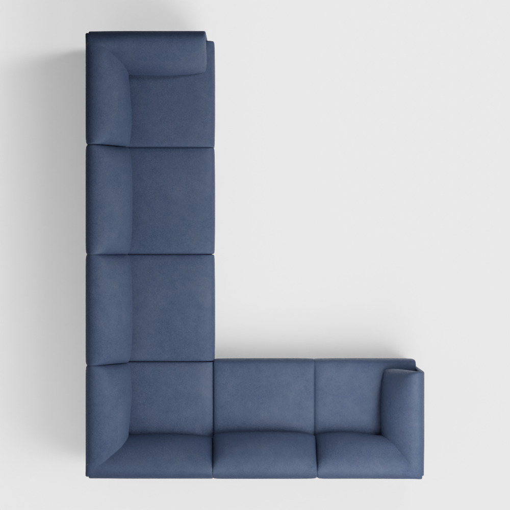 The Range 6-Piece Sectional in Stone Gray 3D model_8