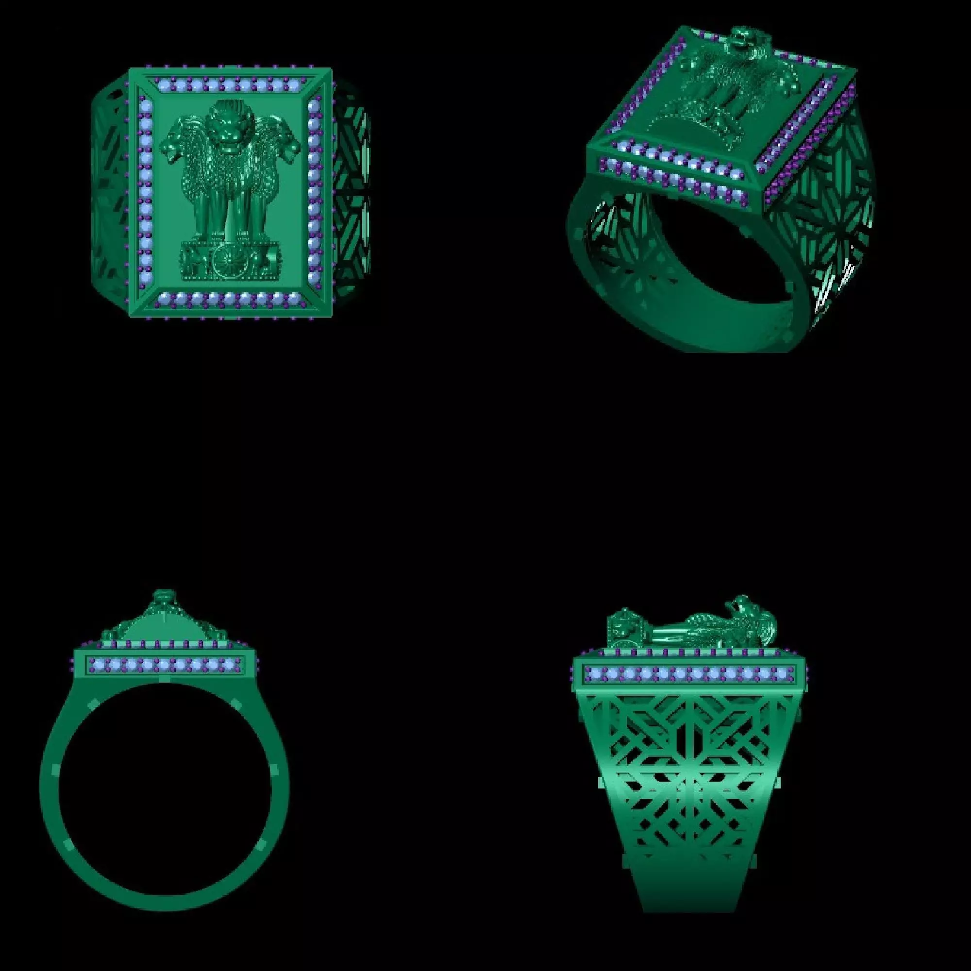 ashok stombh gents ring 3D print model