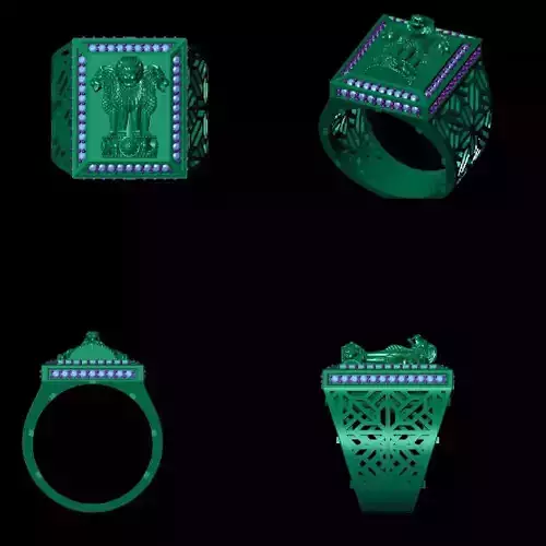 ashok stombh gents ring 3D print model