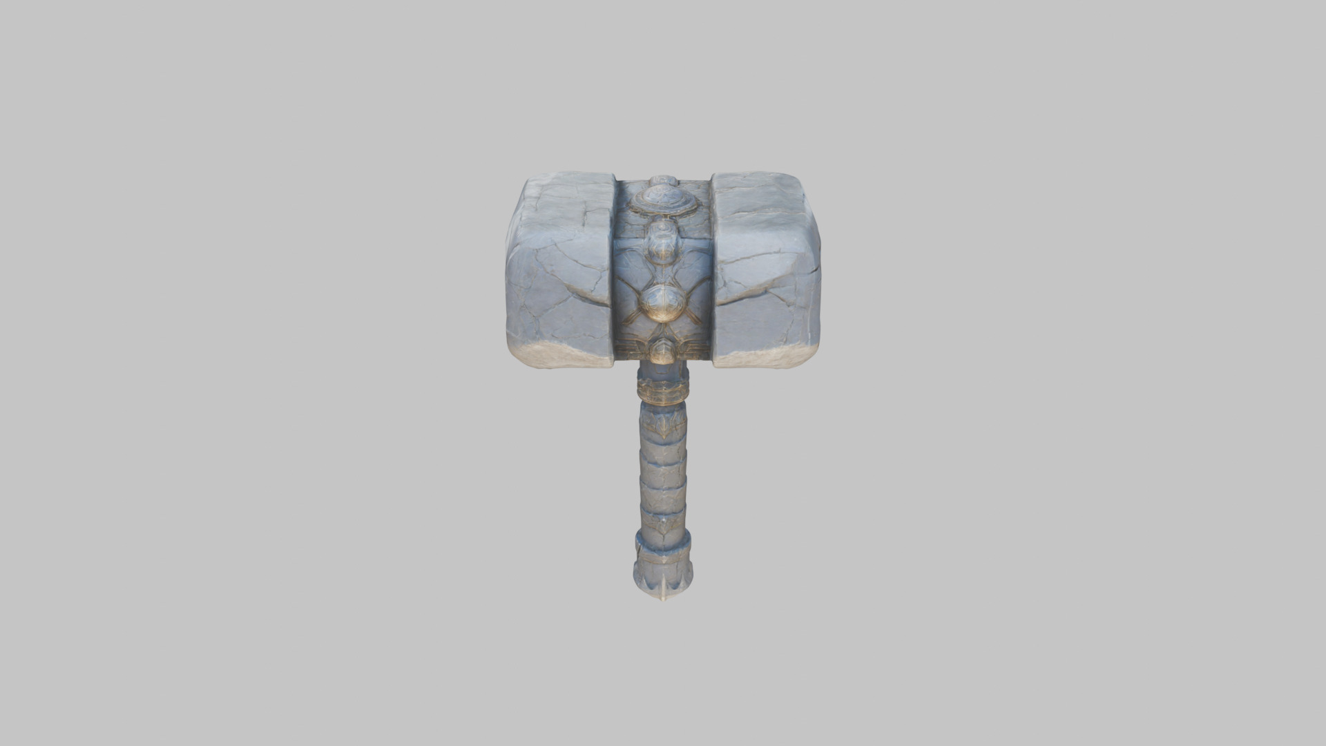 Medieval Lowpoly Gigantic Battle hammer Stone Low-poly 3D model_4