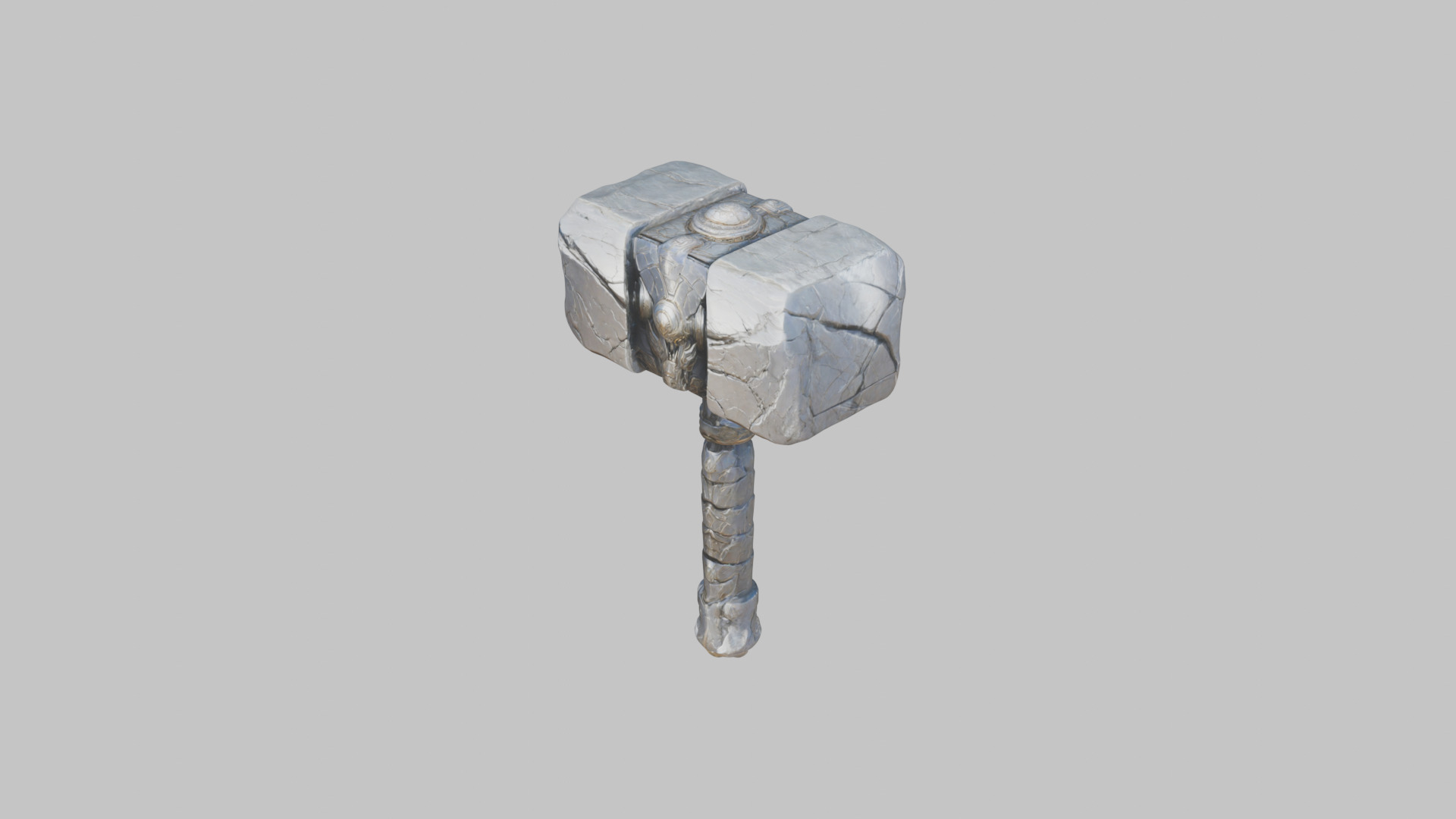 Medieval Lowpoly Gigantic Battle hammer Stone Low-poly 3D model_7