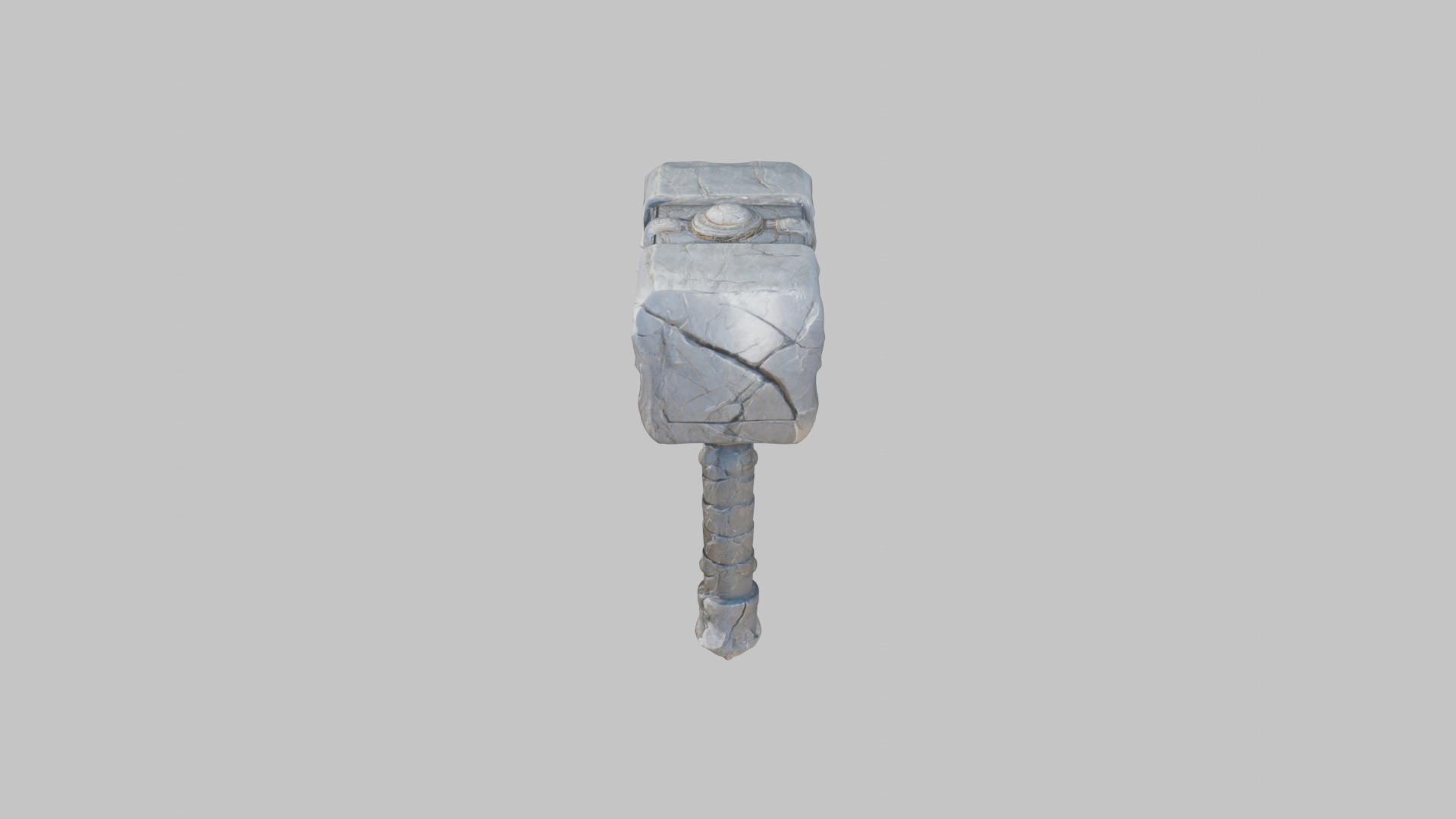 Medieval Lowpoly Gigantic Battle hammer Stone Low-poly 3D model_6