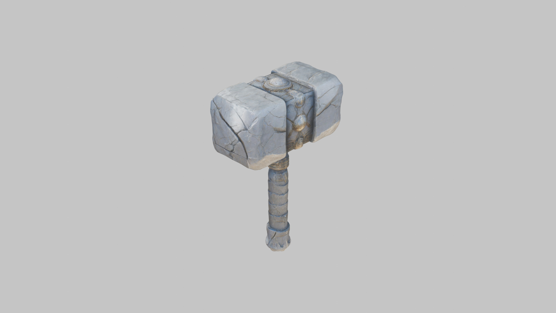 Medieval Lowpoly Gigantic Battle hammer Stone Low-poly 3D model_5