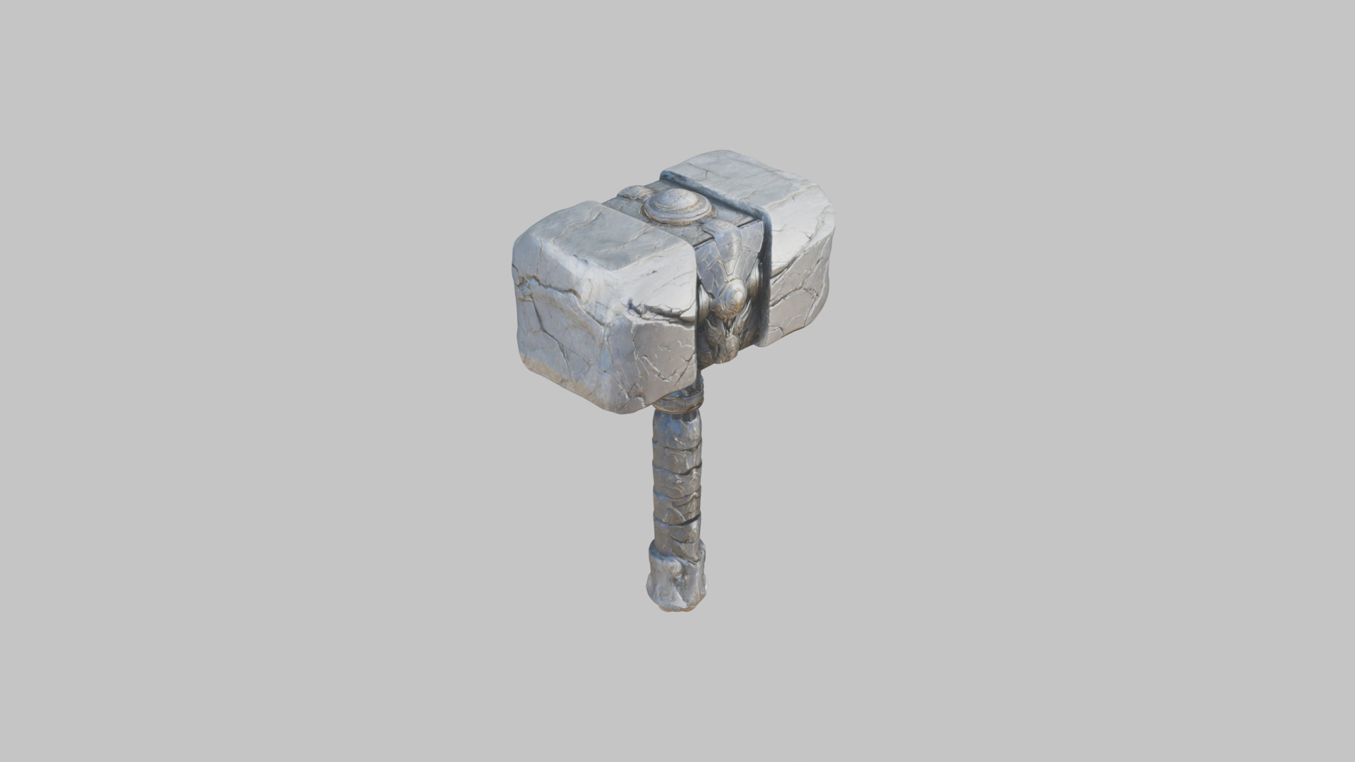 Medieval Lowpoly Gigantic Battle hammer Stone Low-poly 3D model_1
