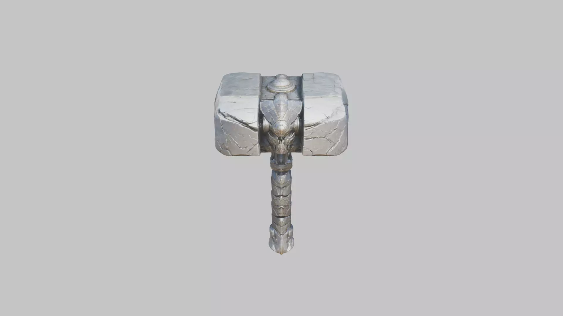 Medieval Lowpoly Gigantic Battle hammer Stone Low-poly 3D model_0