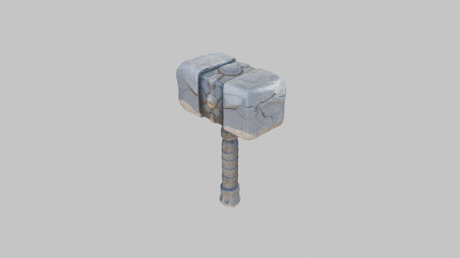 Medieval Lowpoly Gigantic Battle hammer Stone Low-poly 3D model_3