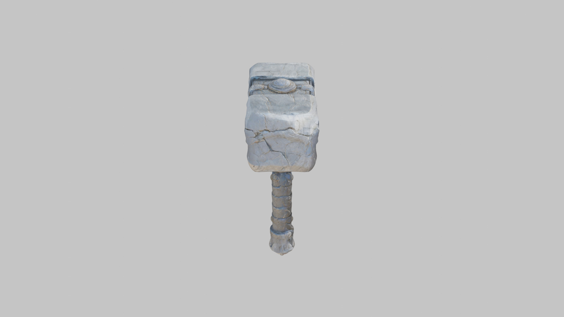 Medieval Lowpoly Gigantic Battle hammer Stone Low-poly 3D model_2