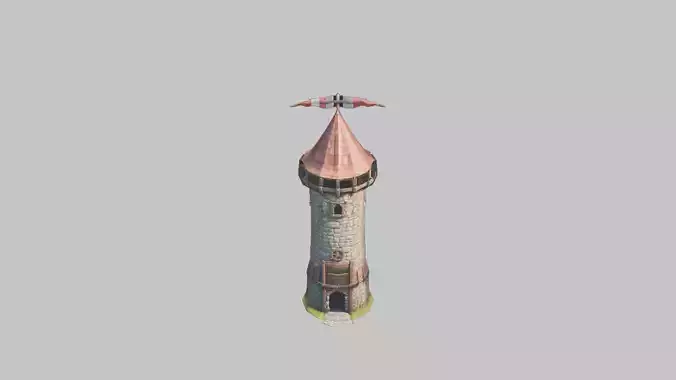 Lowpoly STylized medieval tower