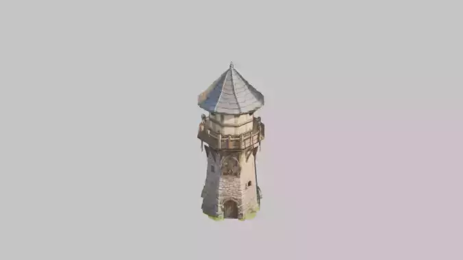 Lowpoly Stylized medieval tower