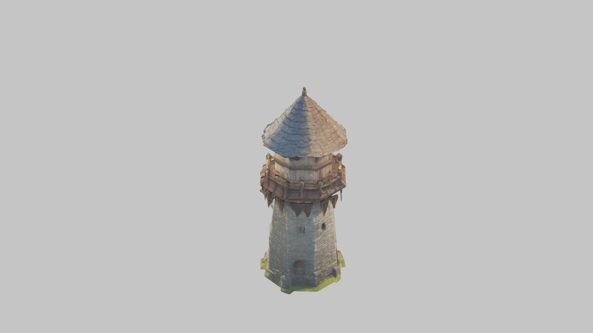 Lowpoly Stylized medieval tower Low-poly 3D model_5
