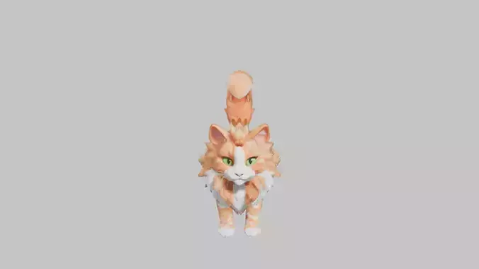 Maine Coon Orange Cat Low-poly 3D model