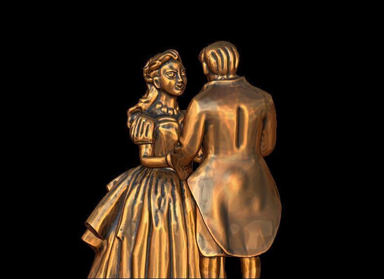 Couple on heart valentines day gift 3D print model_2