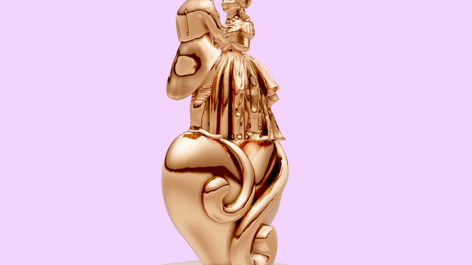 Couple on heart valentines day gift 3D print model_4