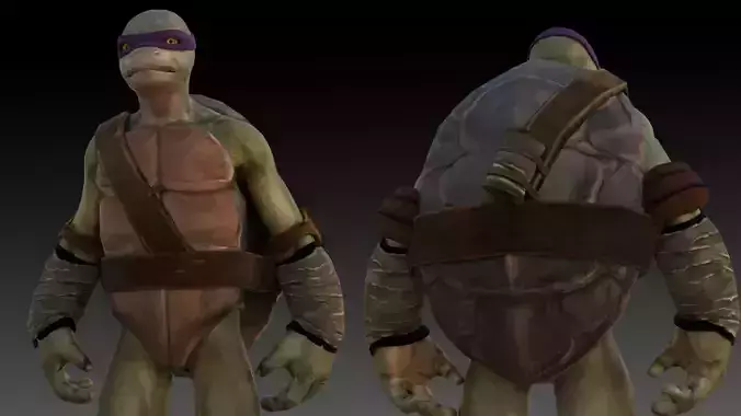Donatello TMNT 3D Model High Quality Rigged Low-poly 3D model