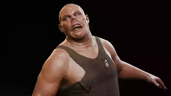 Zombie Thug Low-poly 3D model