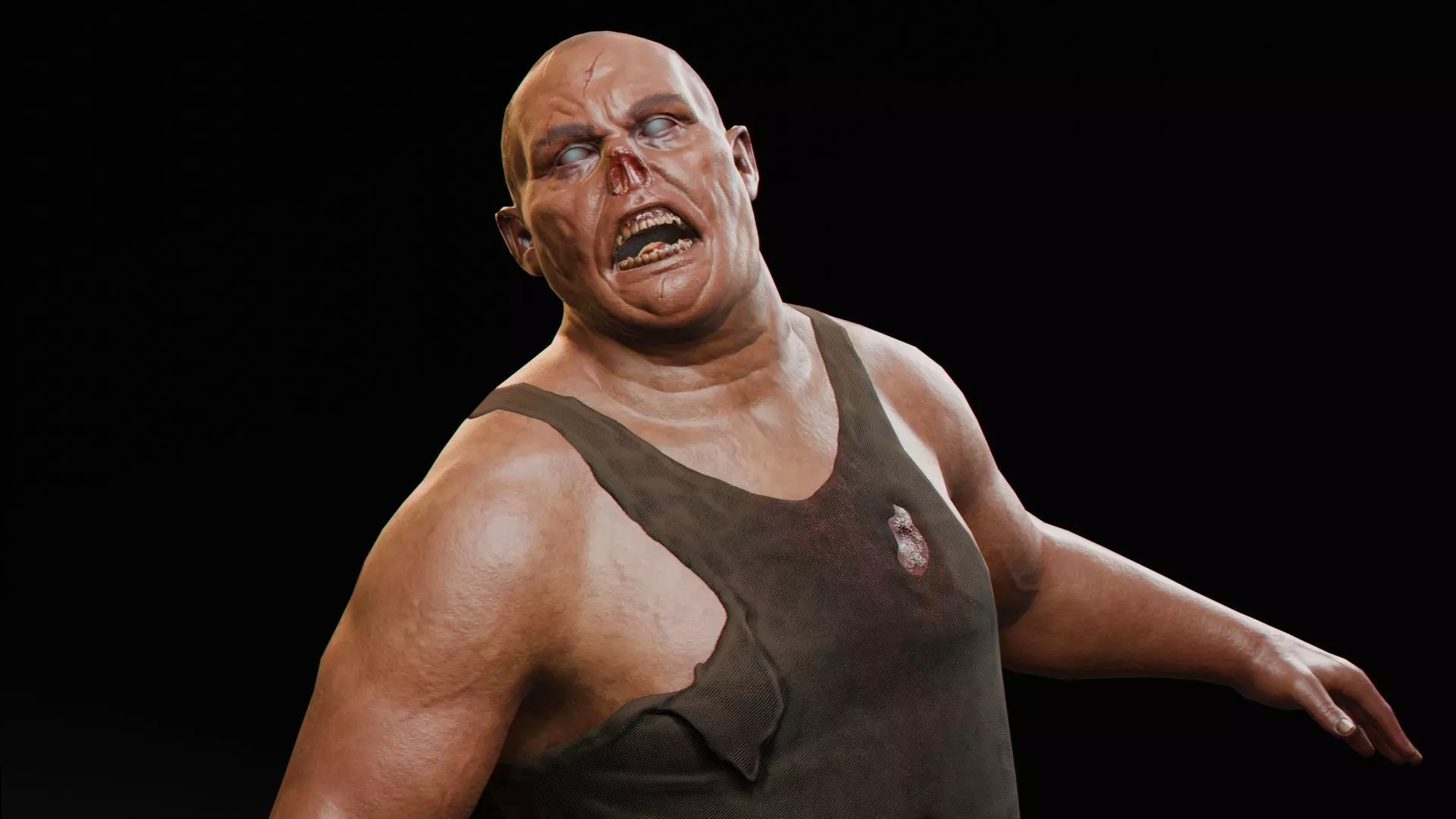 Zombie Thug Low-poly 3D model